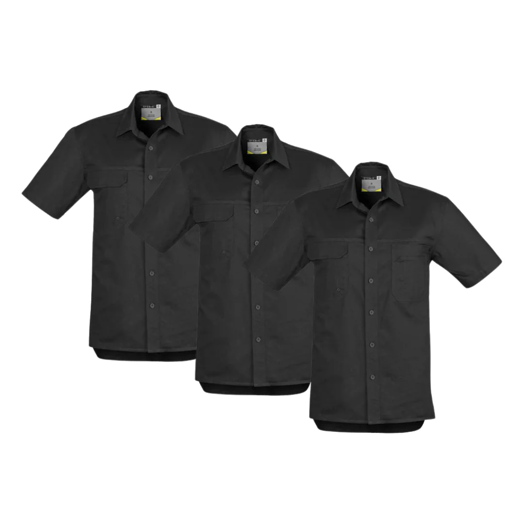 Tradies Value Pack - 3x Syzmik Mens Light Weight Tradie Shirt - Short Sleeve (ZW120) - Image 4