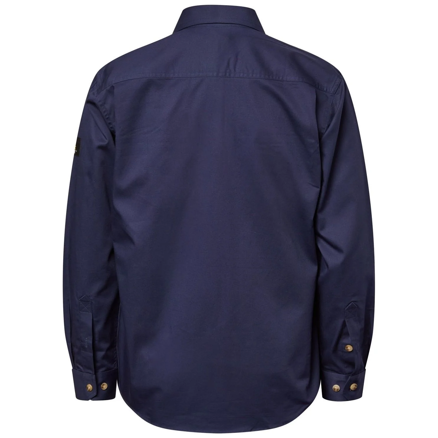 Workcraft Lightweight Long Sleeve Half Placket Cotton Drill Shirt With Contrast Buttons (WS3029) - Image 9