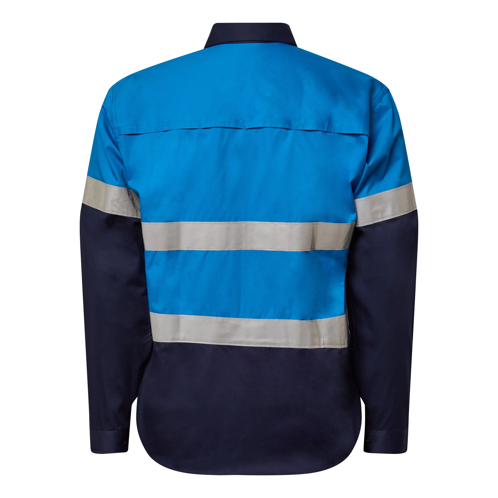 Workcraft Lightweight Two Tone Long Sleeve Vented Cotton Drill Shirt With CSR Reflective Tape - Night Use Only (WS4132) - Image 4