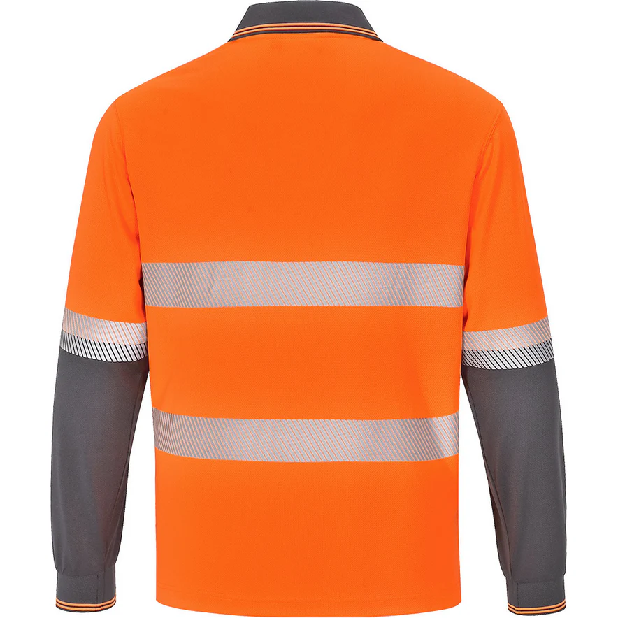 Winning Spirit Unisex Hi Vis Cooldry Segmented LS Polo (SW86) - Image 2