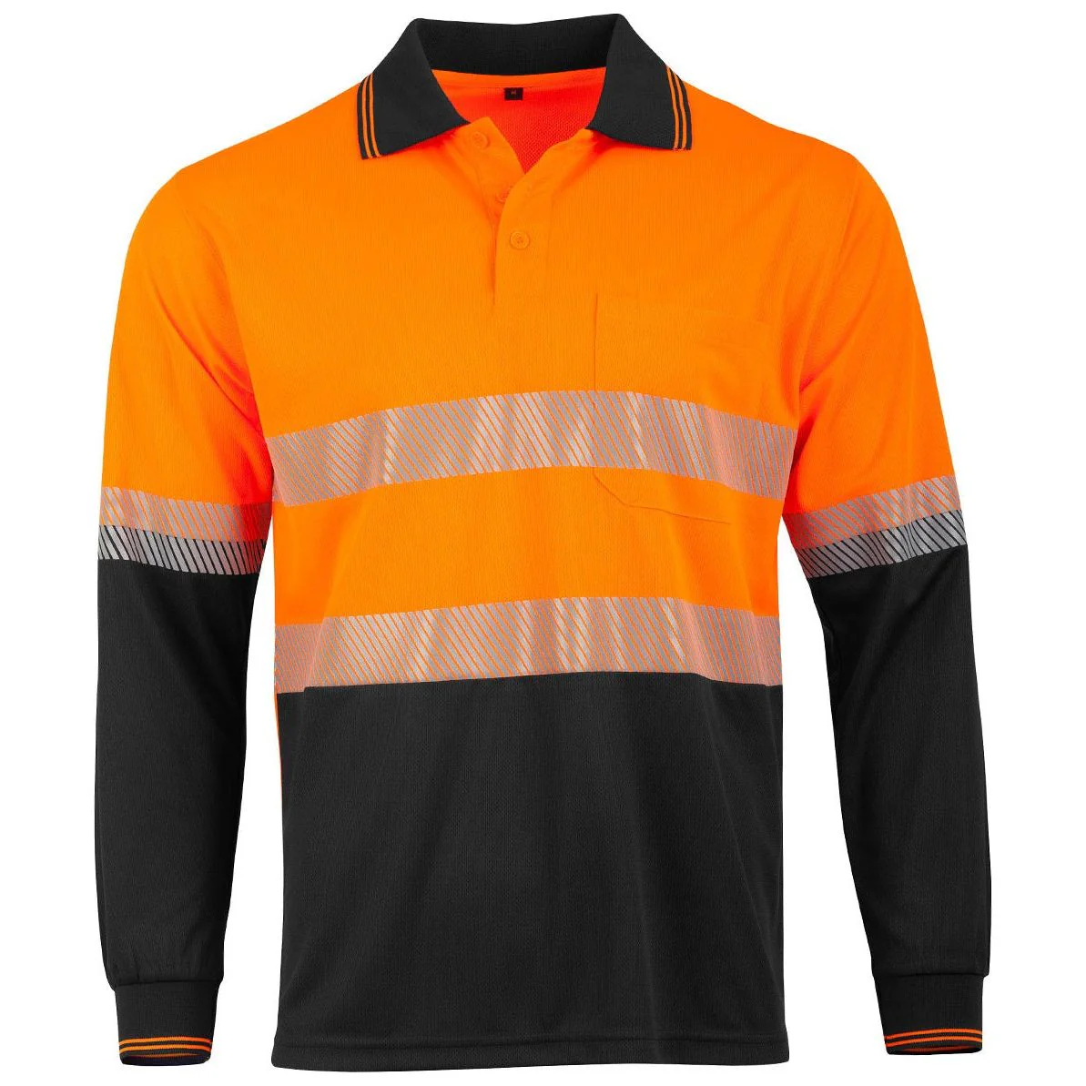 Winning Spirit Unisex Hi Vis Cooldry Segmented LS Polo (SW86) - Image 3