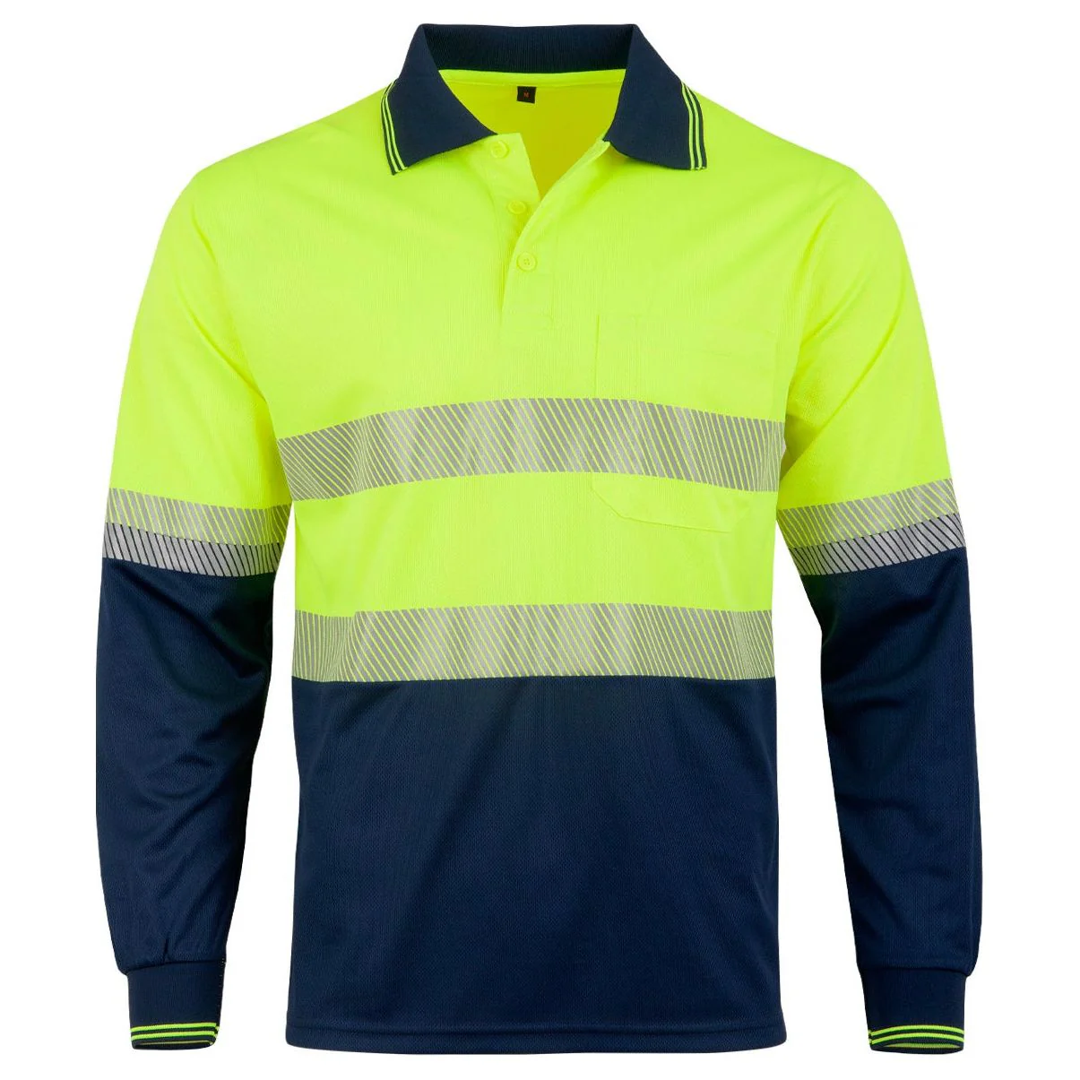 Winning Spirit Unisex Hi Vis Cooldry Segmented LS Polo (SW86) - Image 5