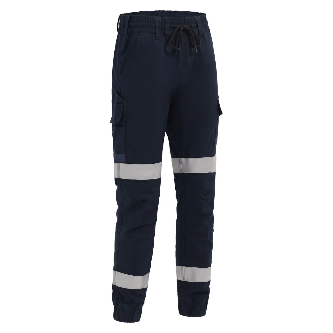 Winning Spirit Unisex Cotton Stretch Drill Cuffed Work Pants with Tapes (WP28HV)