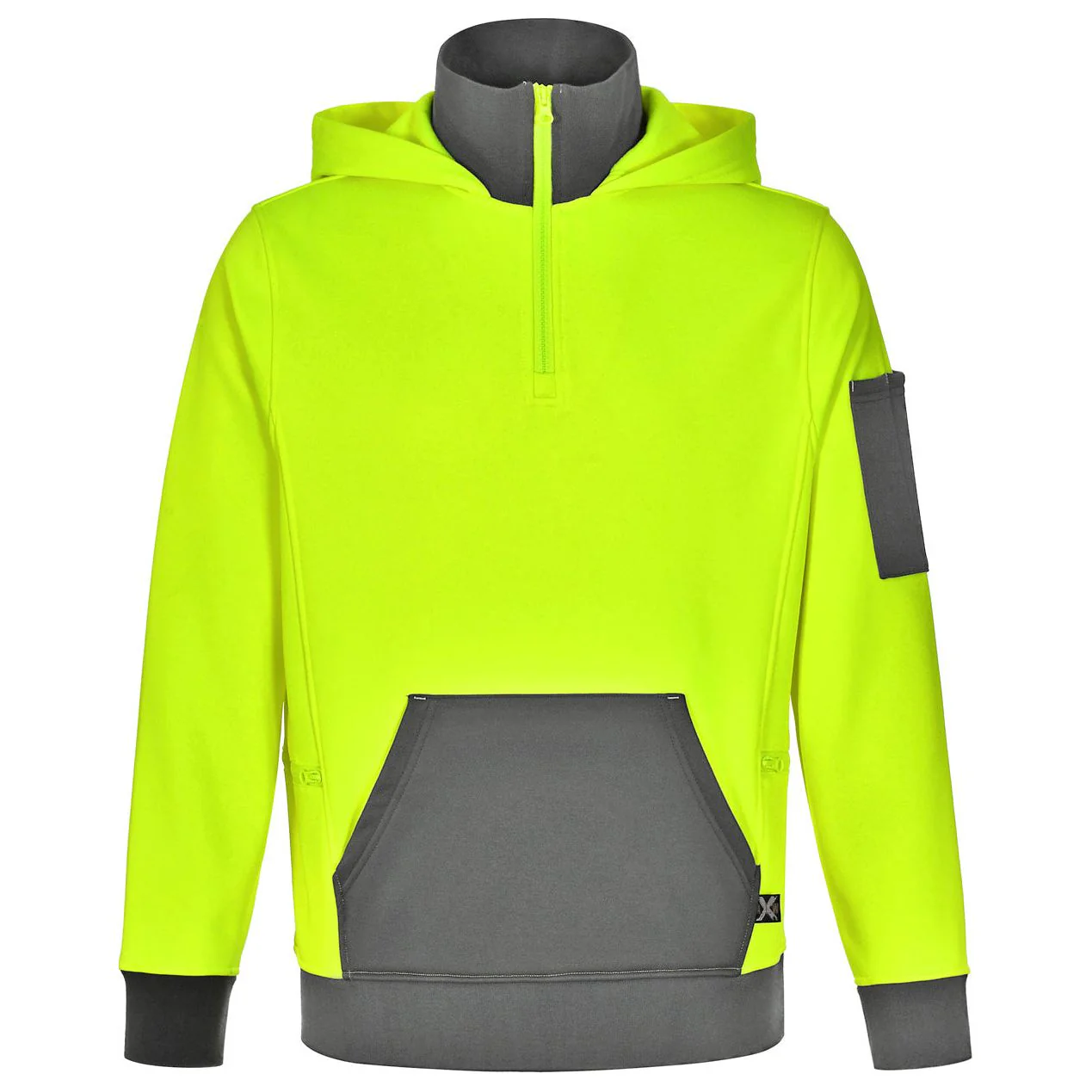 Winning Spirit Unisex Hi Vis 1/4 Zip Premium Fleece Hoodie (SW78) - Image 3