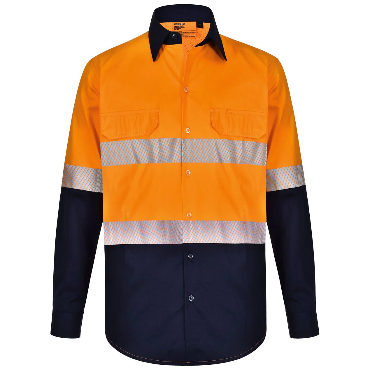 Winning Spirit Unisex Hi Vis Cool Breeze Safety Long Sleeve Shirt with Segmented Reflective Tape (SW83)