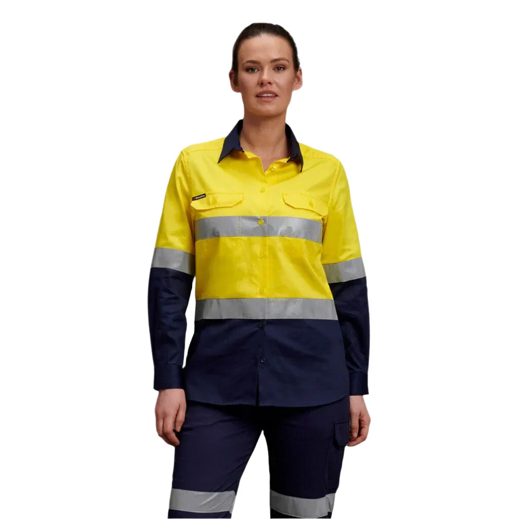 KingGee Women's Hi-Vis Reflective Long Sleeve Work Shirt (K44532)