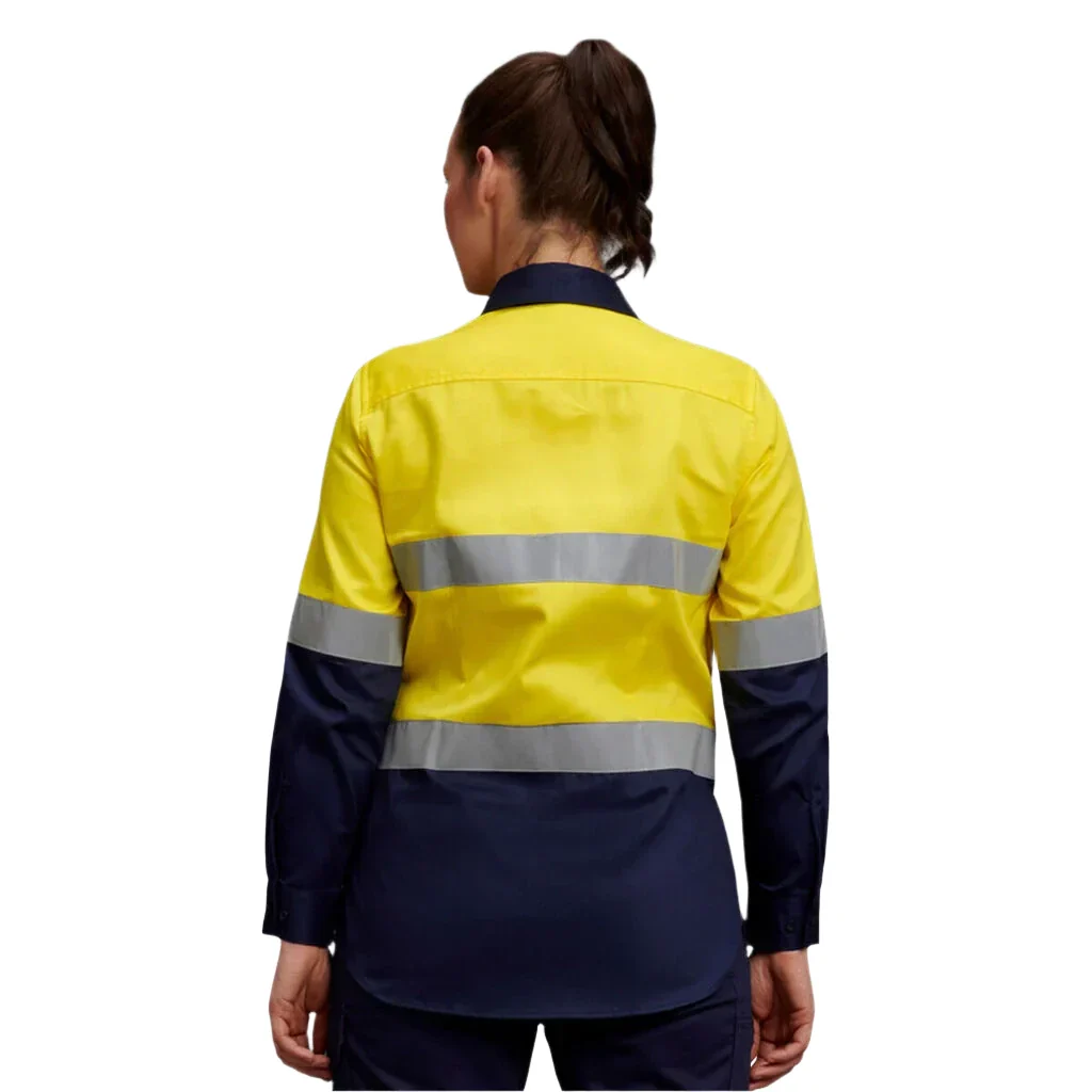 KingGee Women's Hi-Vis Reflective Long Sleeve Work Shirt (K44532) - Image 2