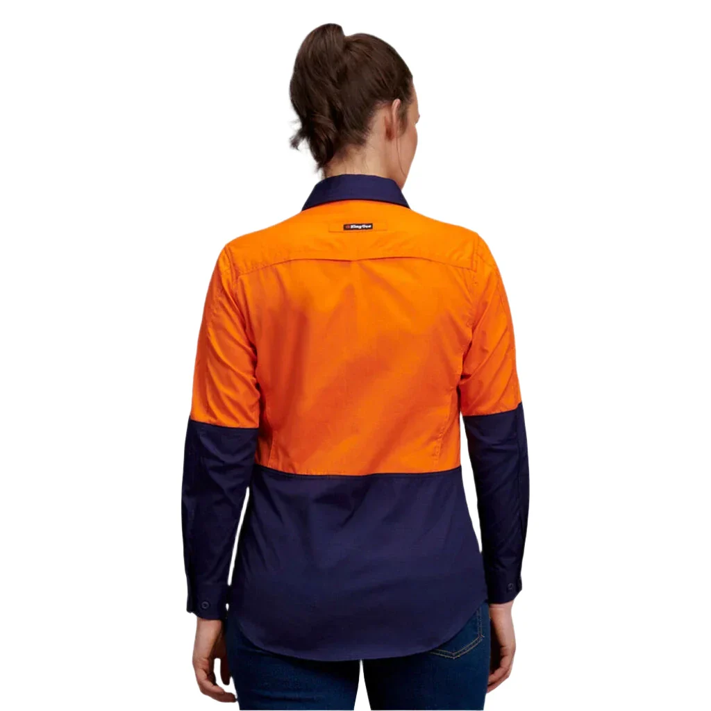 KingGee Women's Workcool 2 Hi-Vis Lightweight Work Shirt (K44543) - Image 2