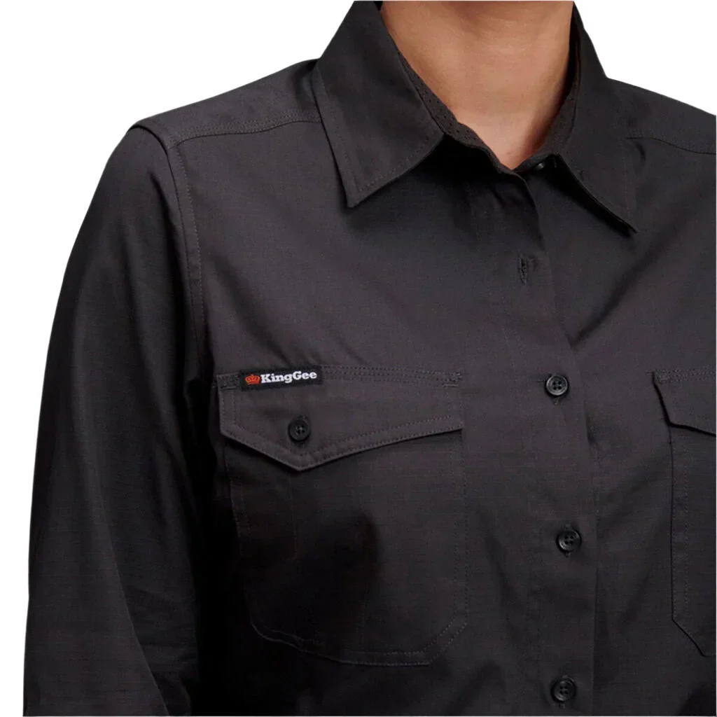 KingGee Women's Workcool 2 Long Sleeve Ripstop Work Shirt (K69880) - Image 4