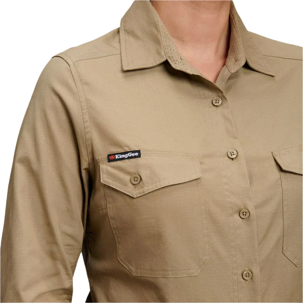 KingGee Women's Workcool 2 Long Sleeve Ripstop Work Shirt (K69880) - Image 5