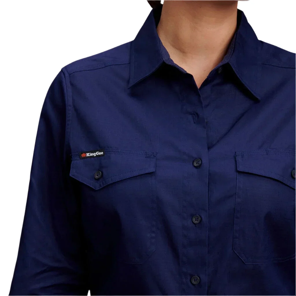 KingGee Women's Workcool 2 Long Sleeve Ripstop Work Shirt (K69880) - Image 7