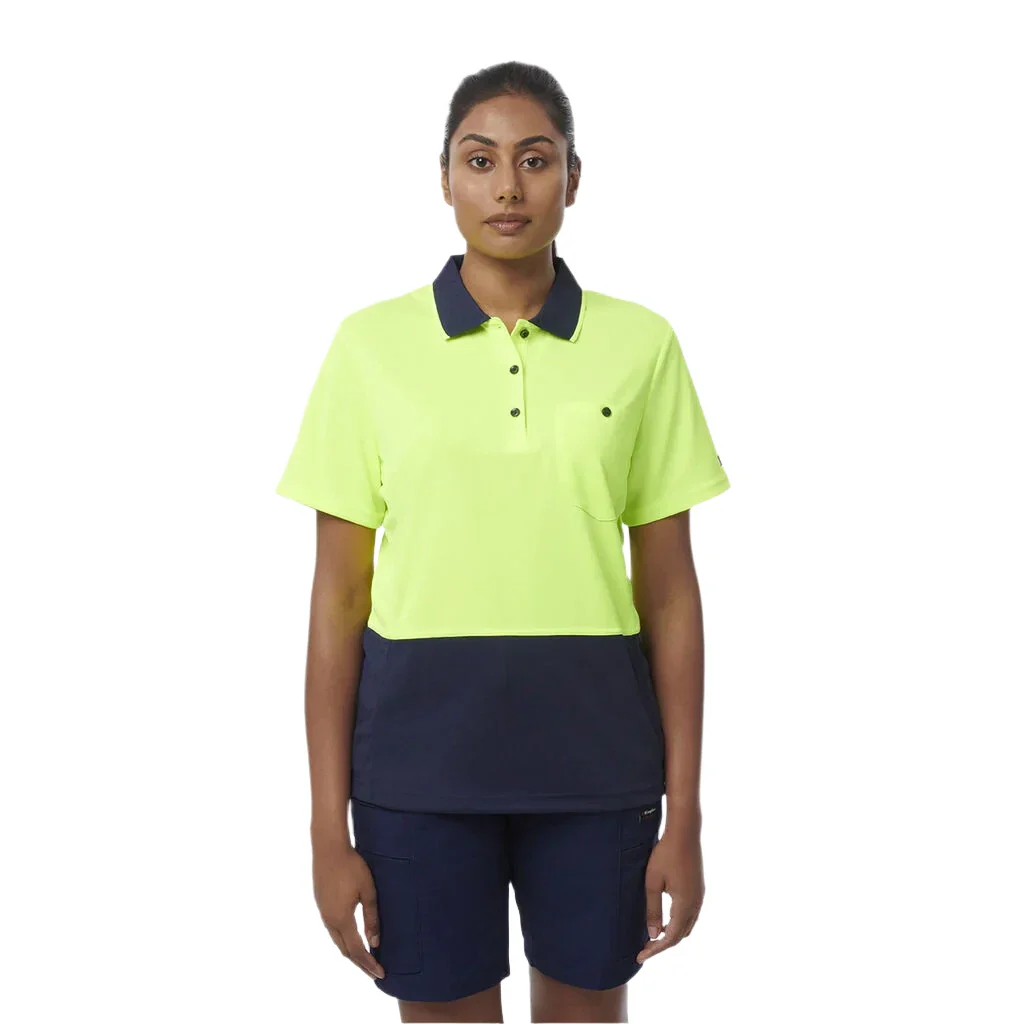 KingGee Women's Workcool Hyperfreeze Hi-Vis Short Sleeve Polo Shirt (K44735) - Image 4