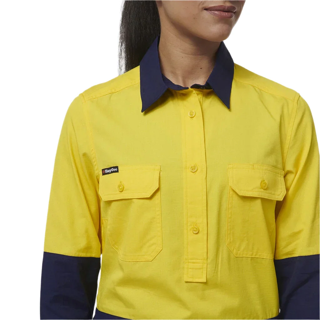 KingGee Women's Workcool Vented Closed Front Spliced Shirt (K44211) - Image 2