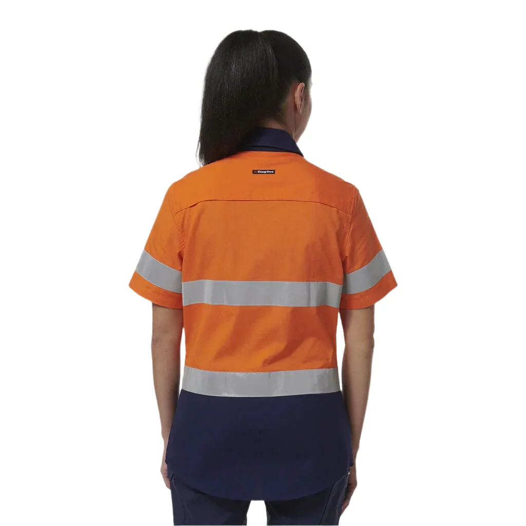 KingGee Women's Workcool Vented Reflective Short Sleeve Shirt (K44229) - Image 7