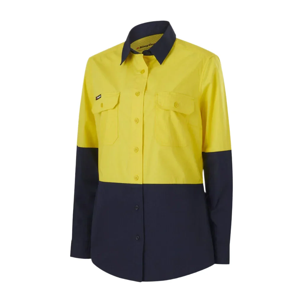 KingGee Women's Workcool Vented Spliced Shirt Long Sleeve (K44226) - Image 5