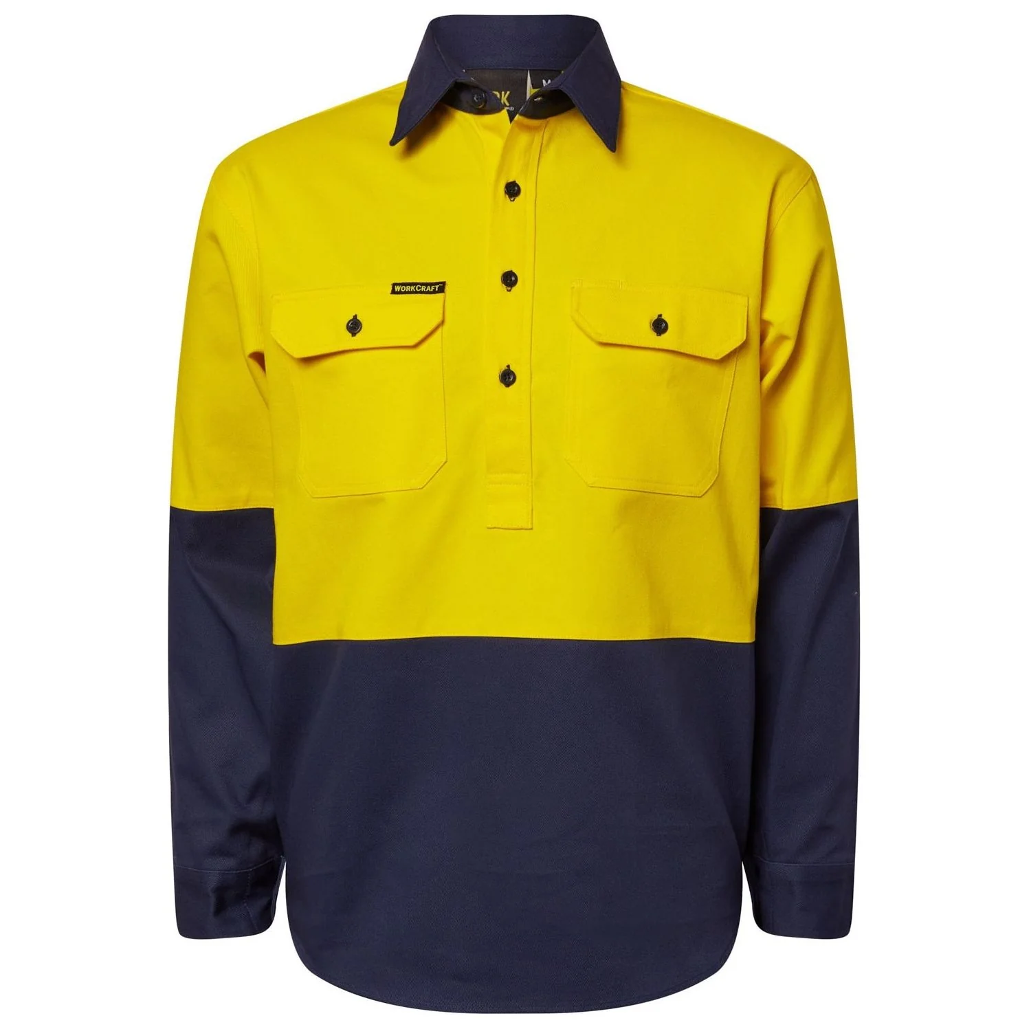Workcraft Heavy Duty Hybrid Two Tone Half Placket Cotton Drill With Guesset Sleeves (WS4254) - Image 3