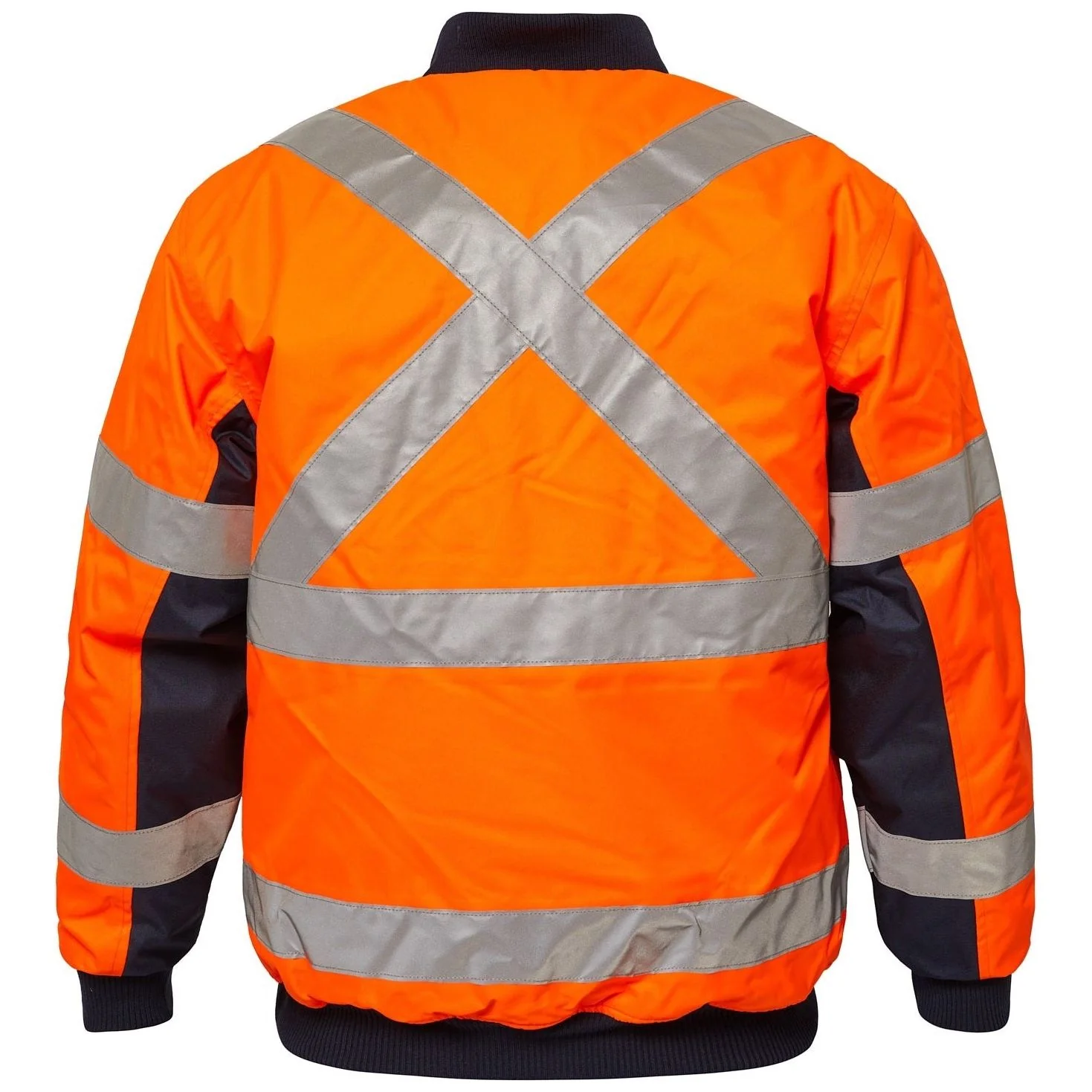 Workcraft Hi Vis Bomber Jacket With Reflective 'X' Pattern Tape (WW9010) - Image 2