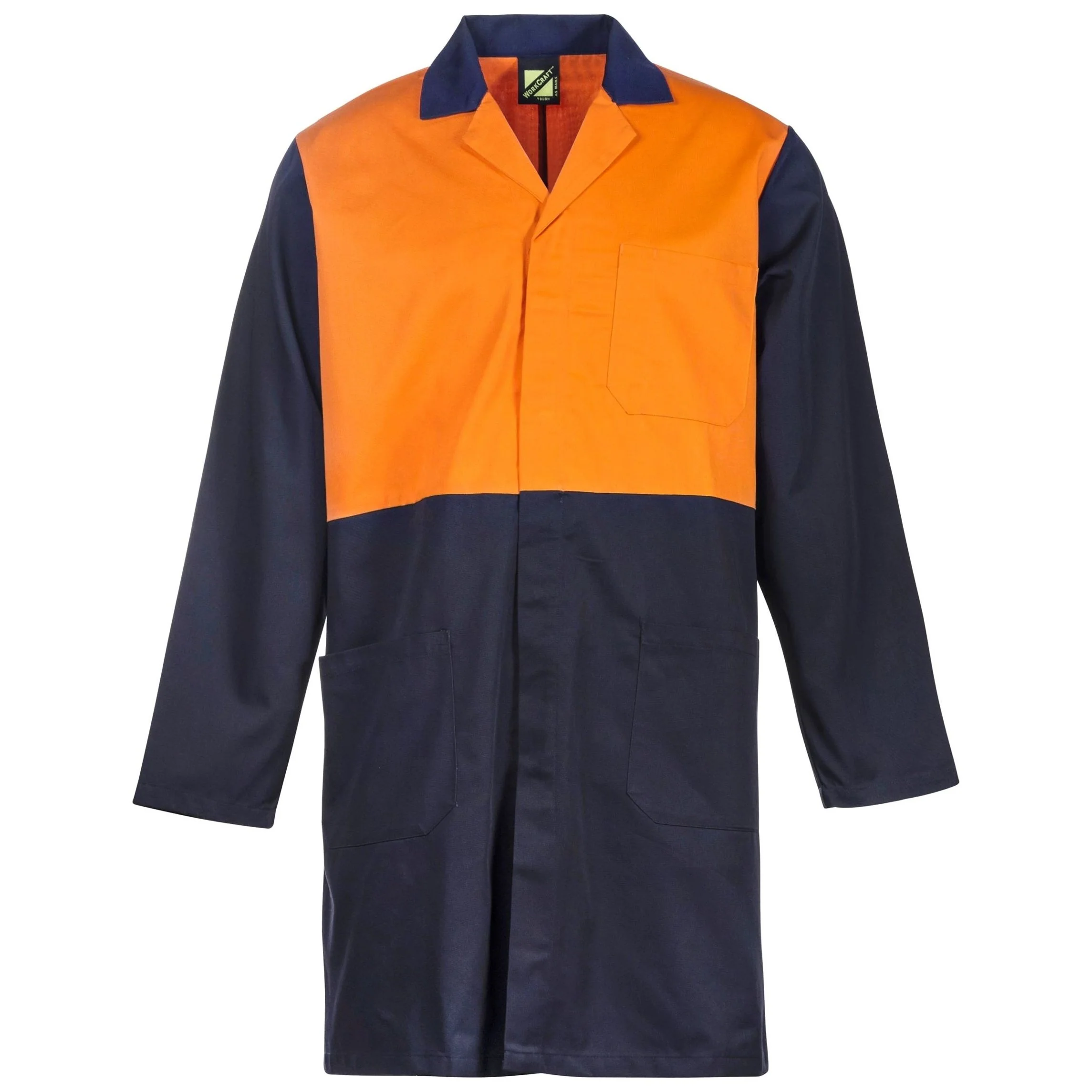 Workcraft Hi Vis Long Sleeve Dustcoat With Patch Pocket (WJ047)