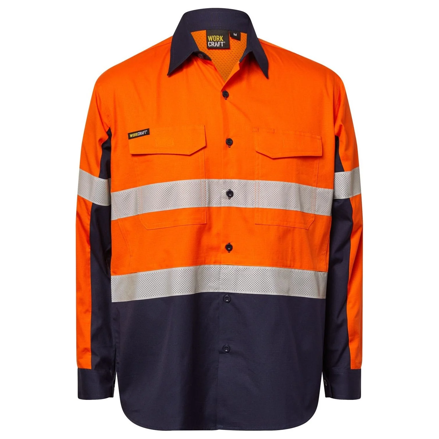 Workcraft Hi Vis Long Sleeve Vented Reflective Rip Stop Shirt (WS6068) - Image 3