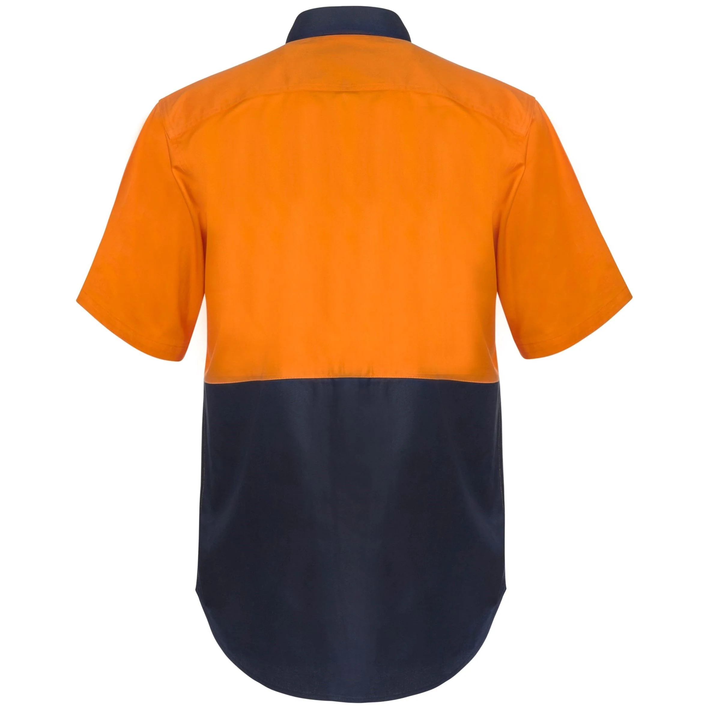 Workcraft Hi Vis Short Sleeve Cotton Drill Industrial Laundry Shirt With Press Studs (WS3063) - Image 4