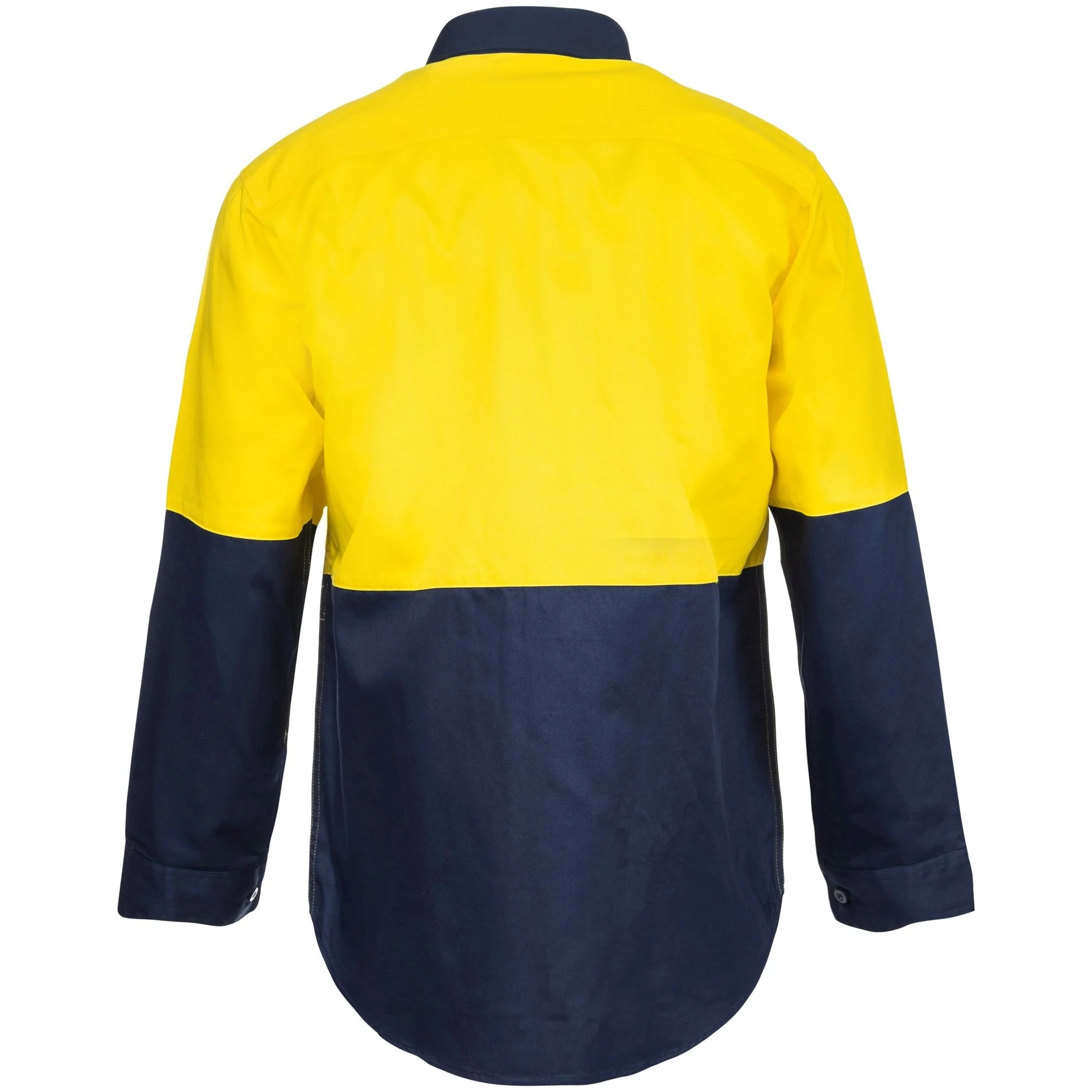 Workcraft Hi Vis Two Tone Long Sleeve Cotton Drill Shirt (WS3022) - Image 4