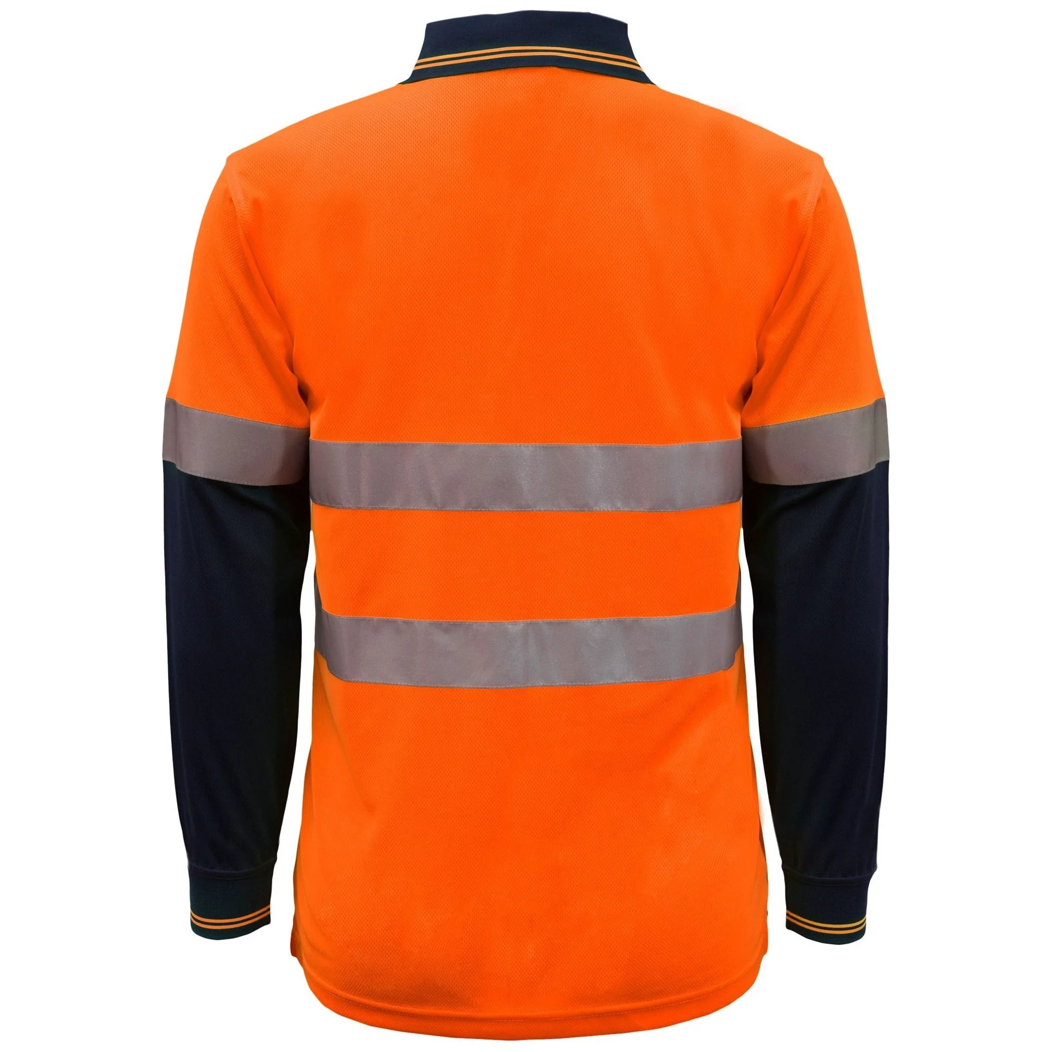 Workcraft Hi Vis Two Tone Long Sleeve Micromesh Polo With Pocket And CSR Reflective Tape (WSP409) - Image 2