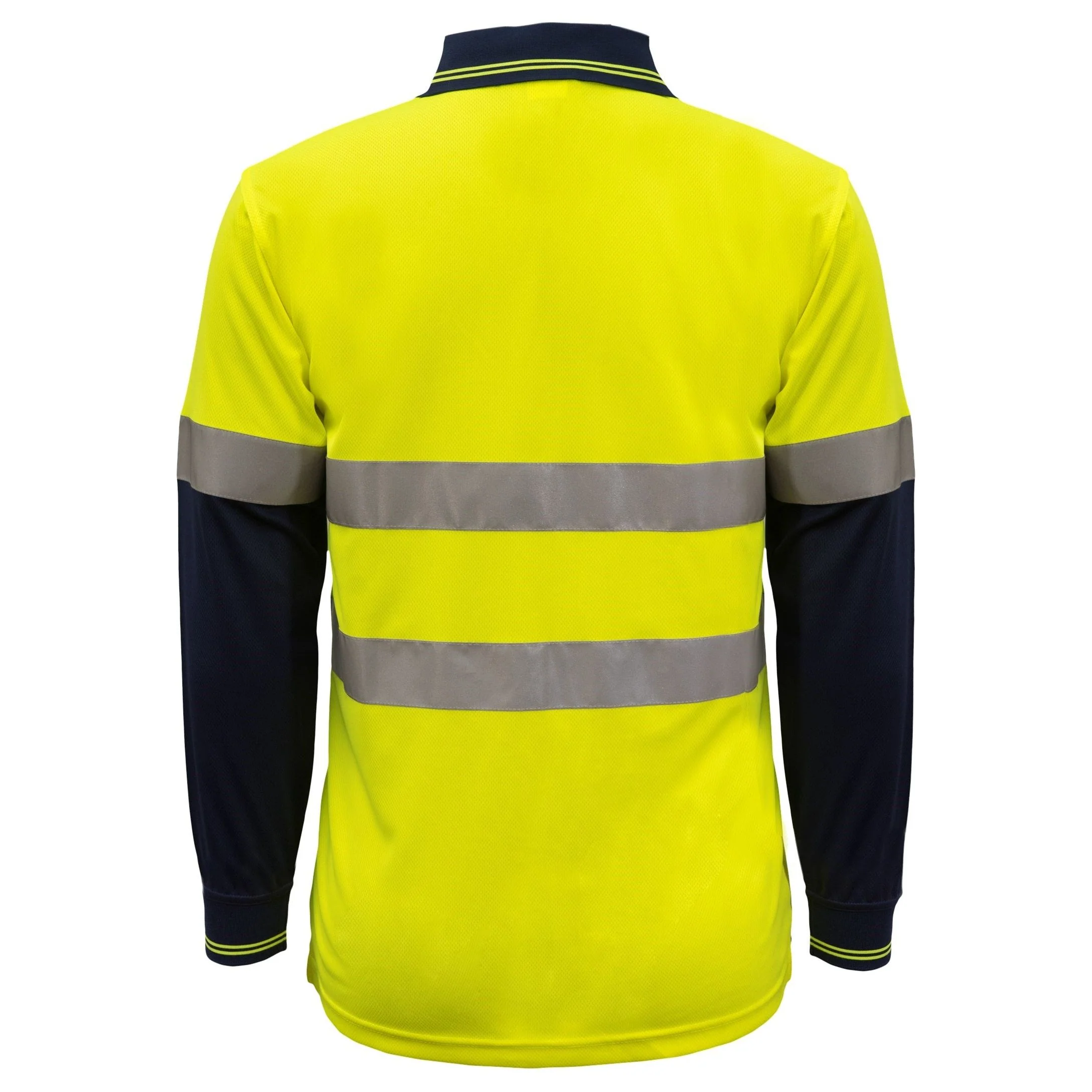 Workcraft Hi Vis Two Tone Long Sleeve Micromesh Polo With Pocket And CSR Reflective Tape (WSP409) - Image 4