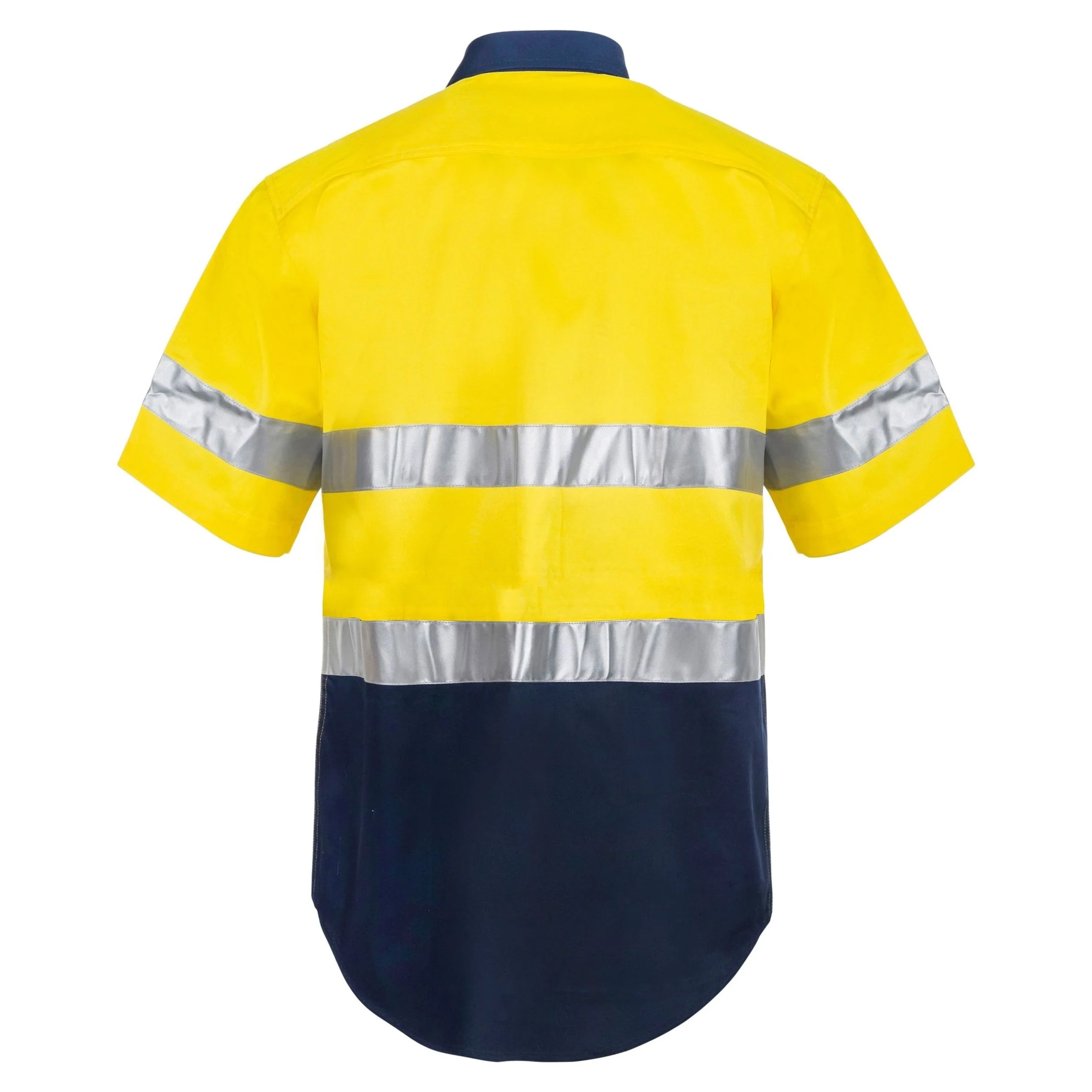 Workcraft Hi Vis Two Tone Short Sleeve Cotton Drill Shirt With CSR Reflection Tape (WS4001) - Image 3
