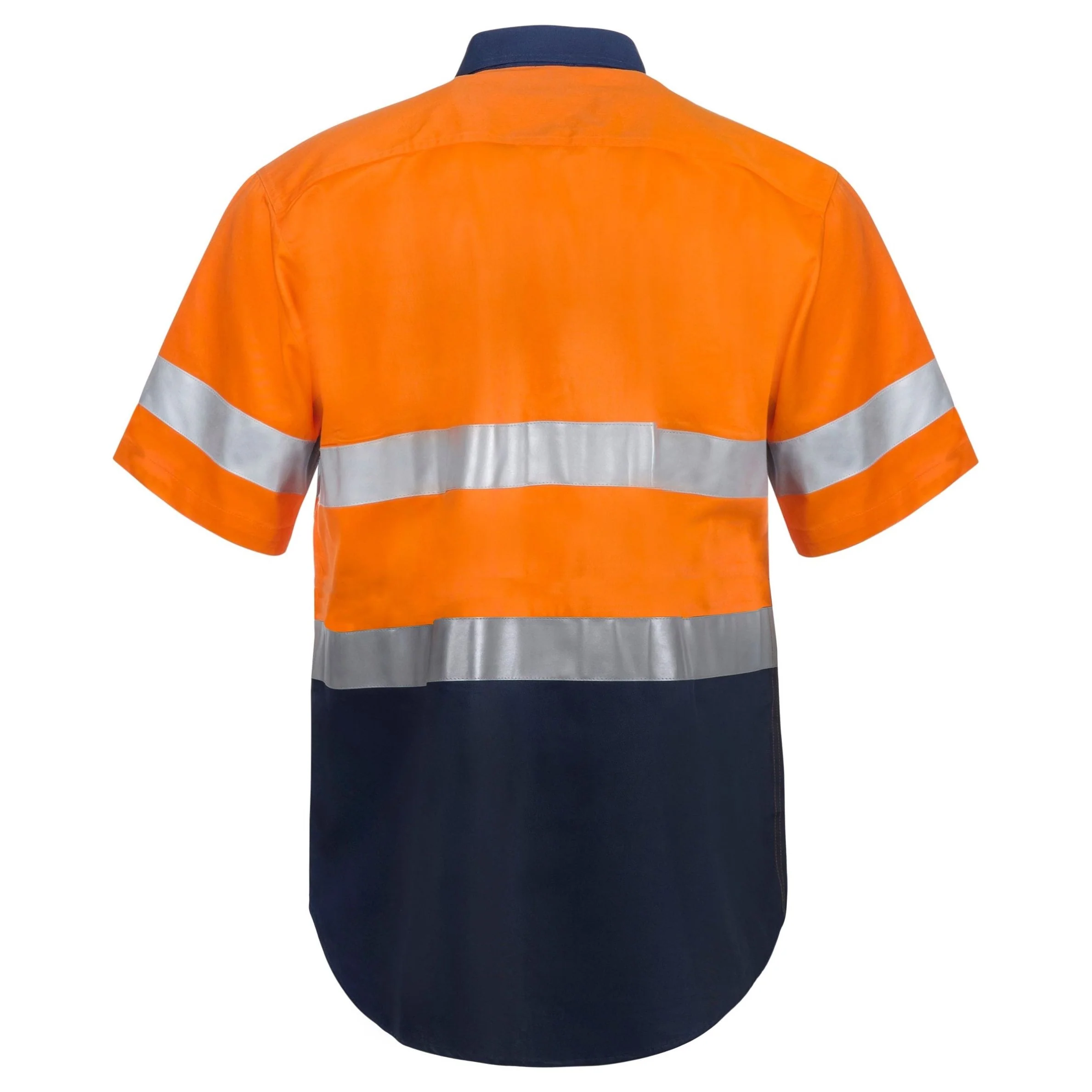 Workcraft Hi Vis Two Tone Short Sleeve Cotton Drill Shirt With CSR Reflection Tape (WS4001) - Image 4