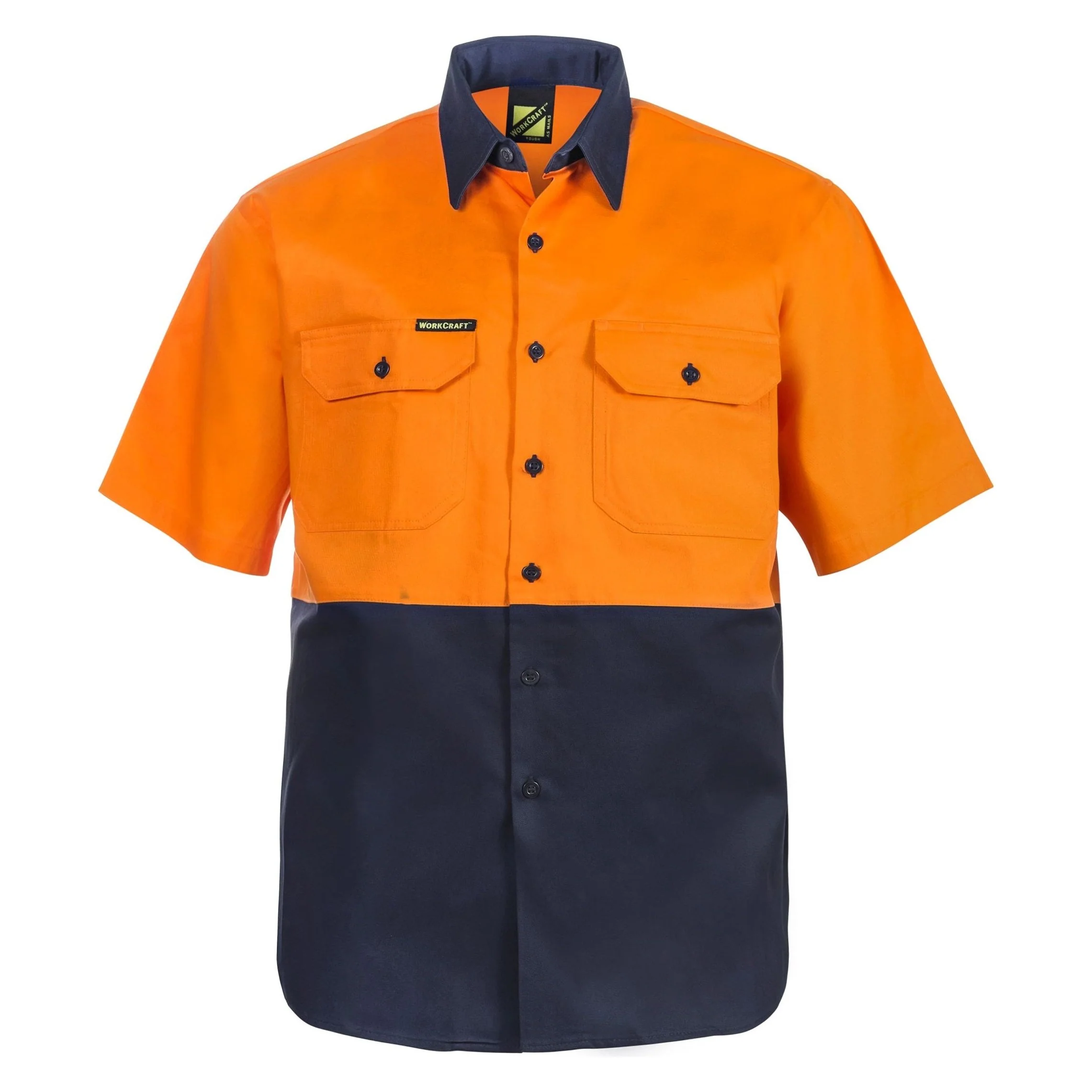 Workcraft Hi Vis Two Tone Short Sleeve Cotton Drill Shirt (WS3023) - Image 3