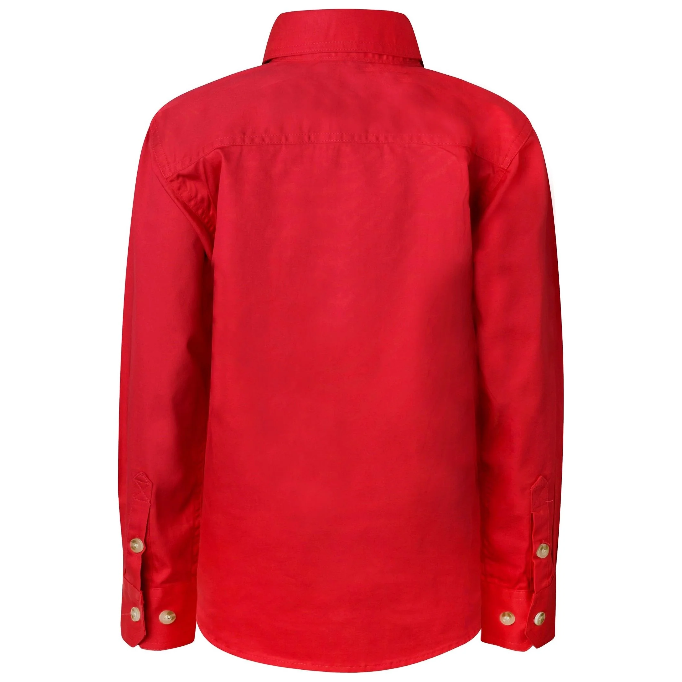 Workcraft Kids Lightweight Long Sleeve Closed Front Cotton Drill Shirt (WSK131) - Image 4