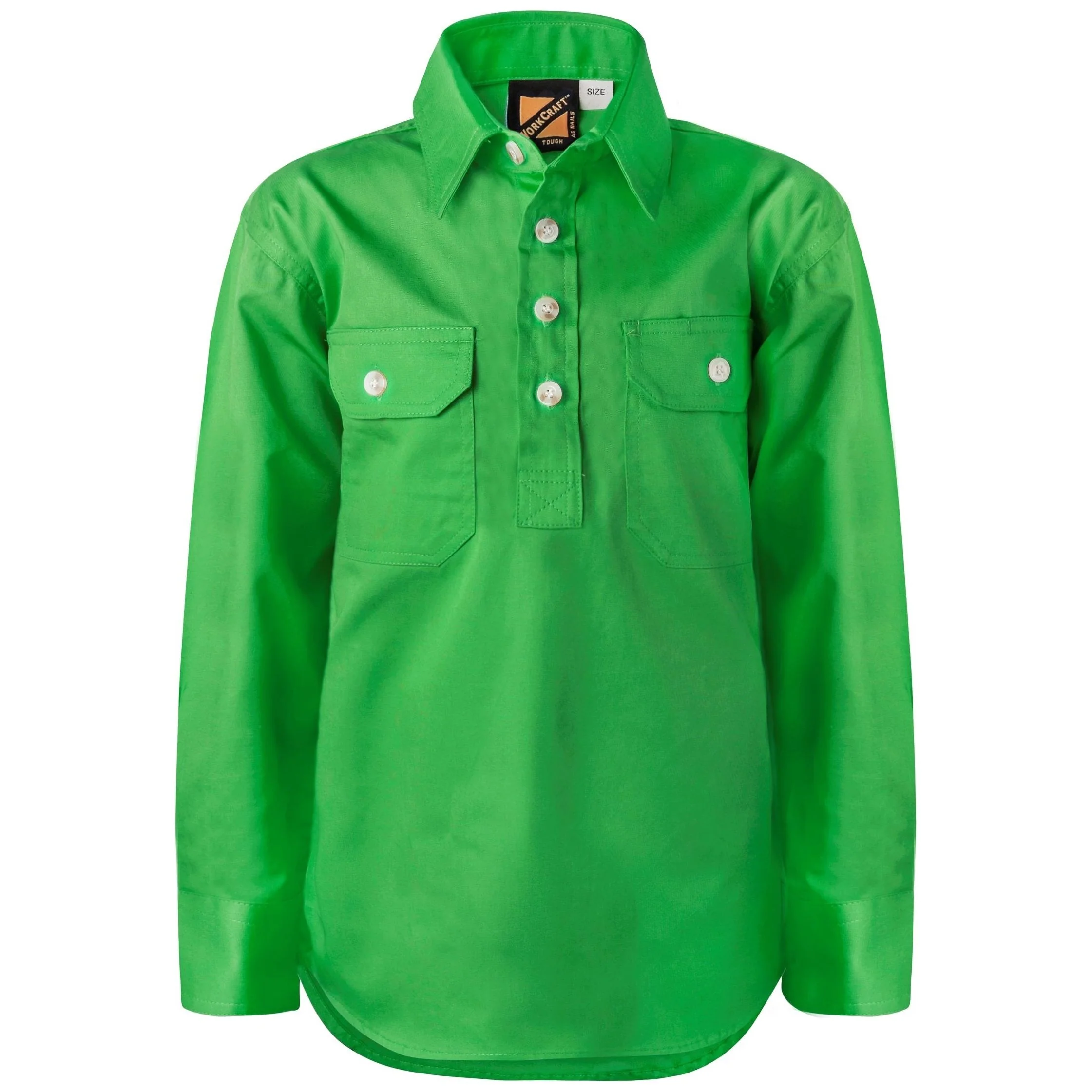 Workcraft Kids Lightweight Long Sleeve Closed Front Cotton Drill Shirt (WSK131) - Image 9