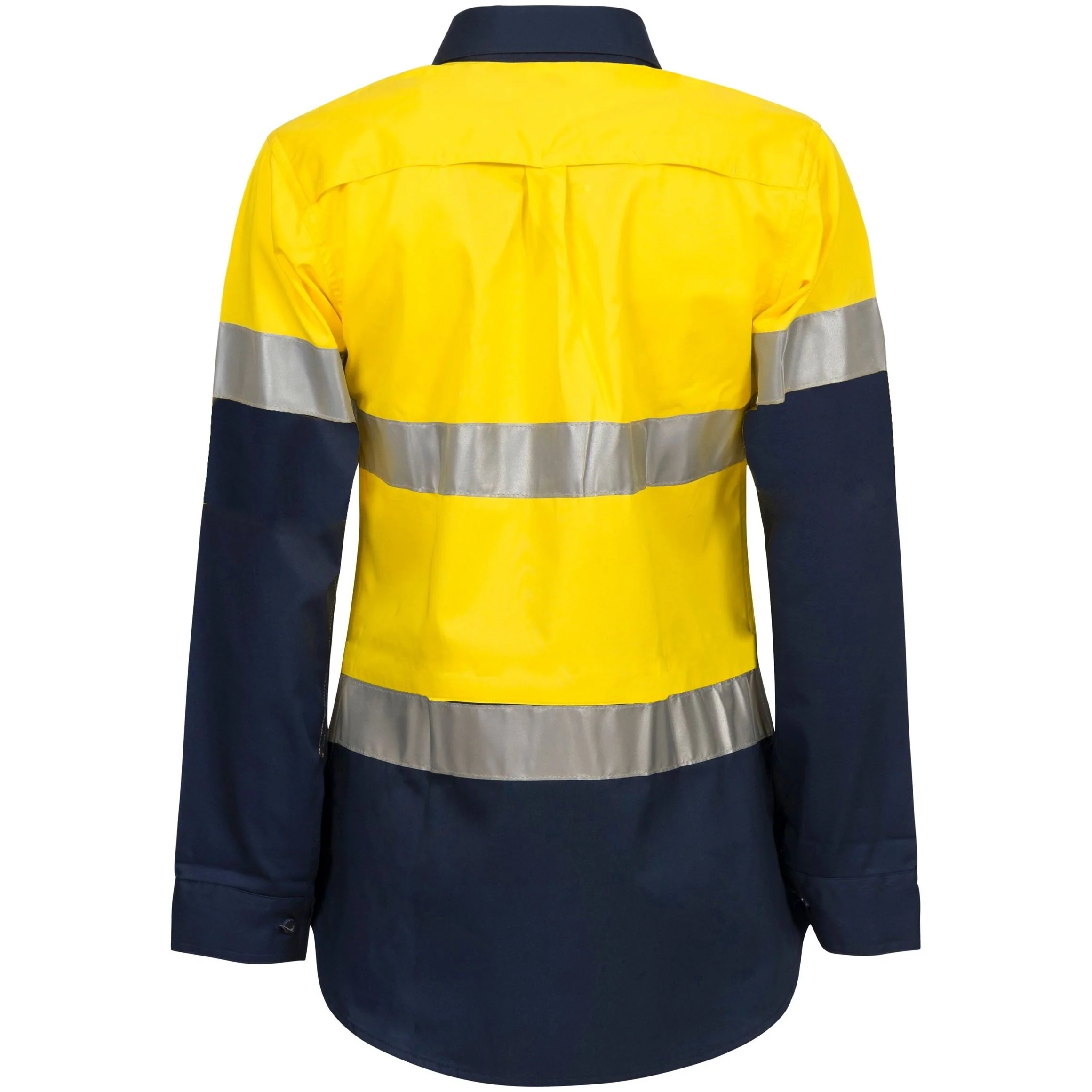 Workcraft Ladies Lightweight Hi Vis Long Sleeve Vented Reflective Cotton Drill Shirt With Tape (WSL501) - Image 2