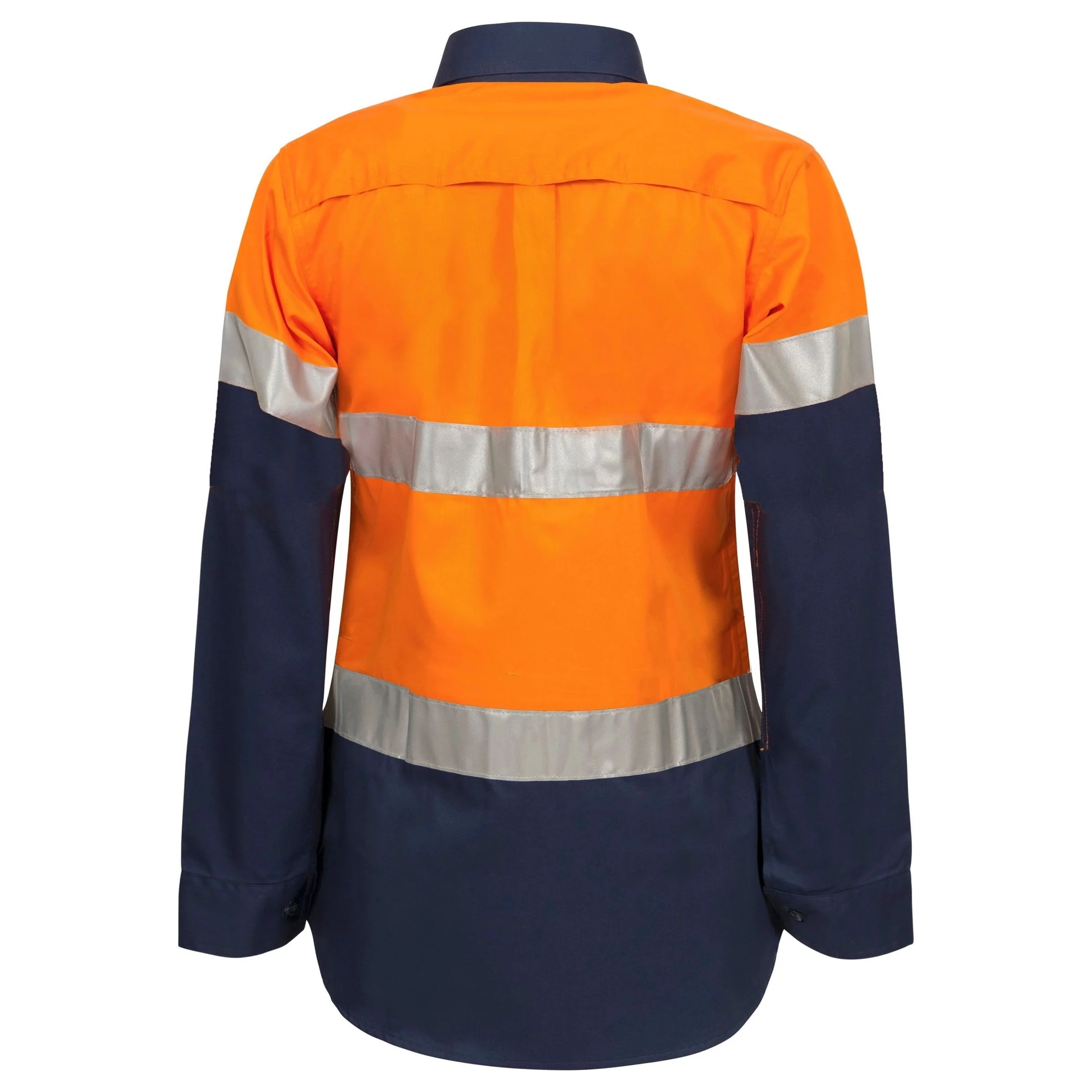 Workcraft Ladies Lightweight Hi Vis Long Sleeve Vented Reflective Cotton Drill Shirt With Tape (WSL501) - Image 4