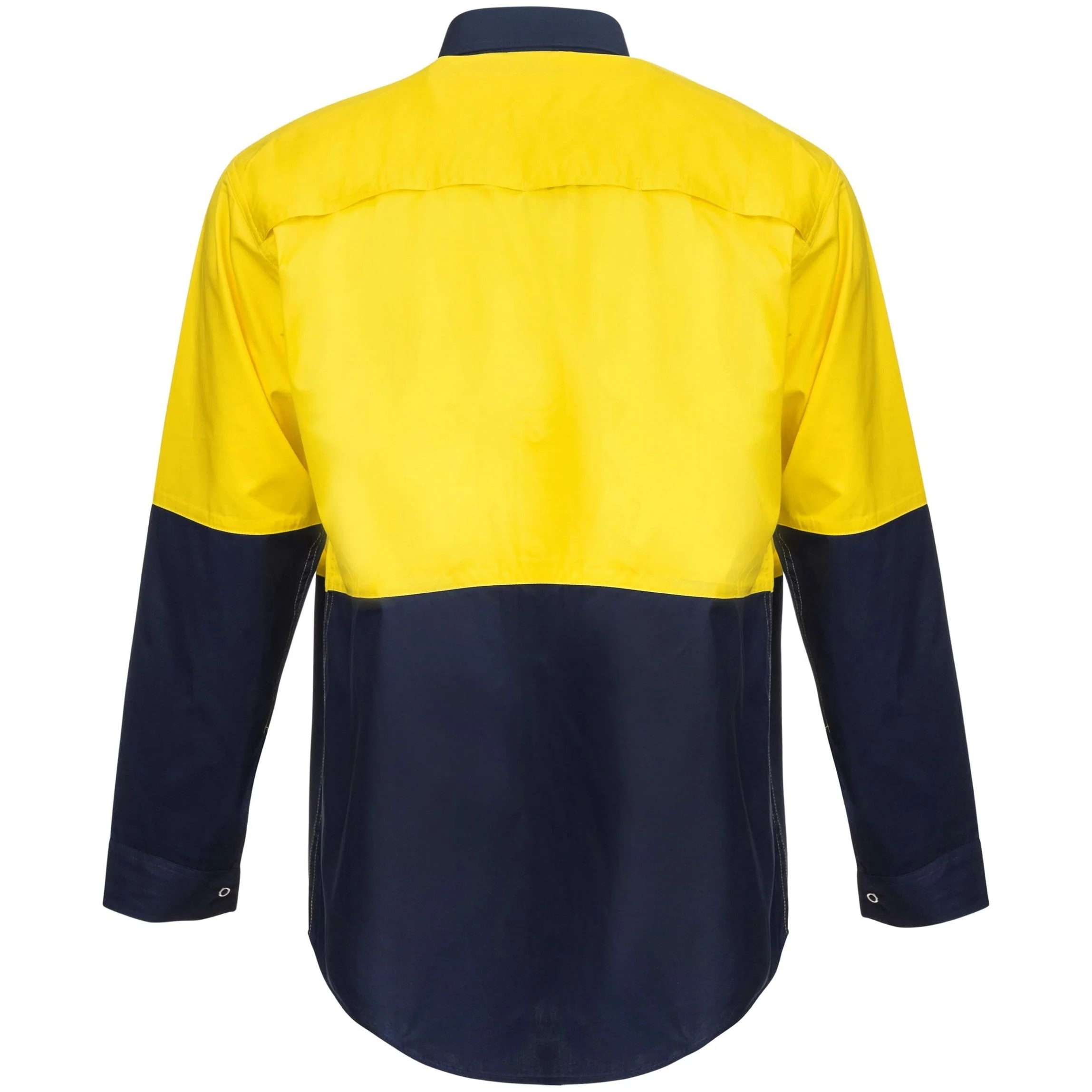 Workcraft Lightweight Hi Vis Long Sleeve Vented Cotton Drill Food Industry Shirt With Press Studs And Spare Pockets (WS3045) - Image 4