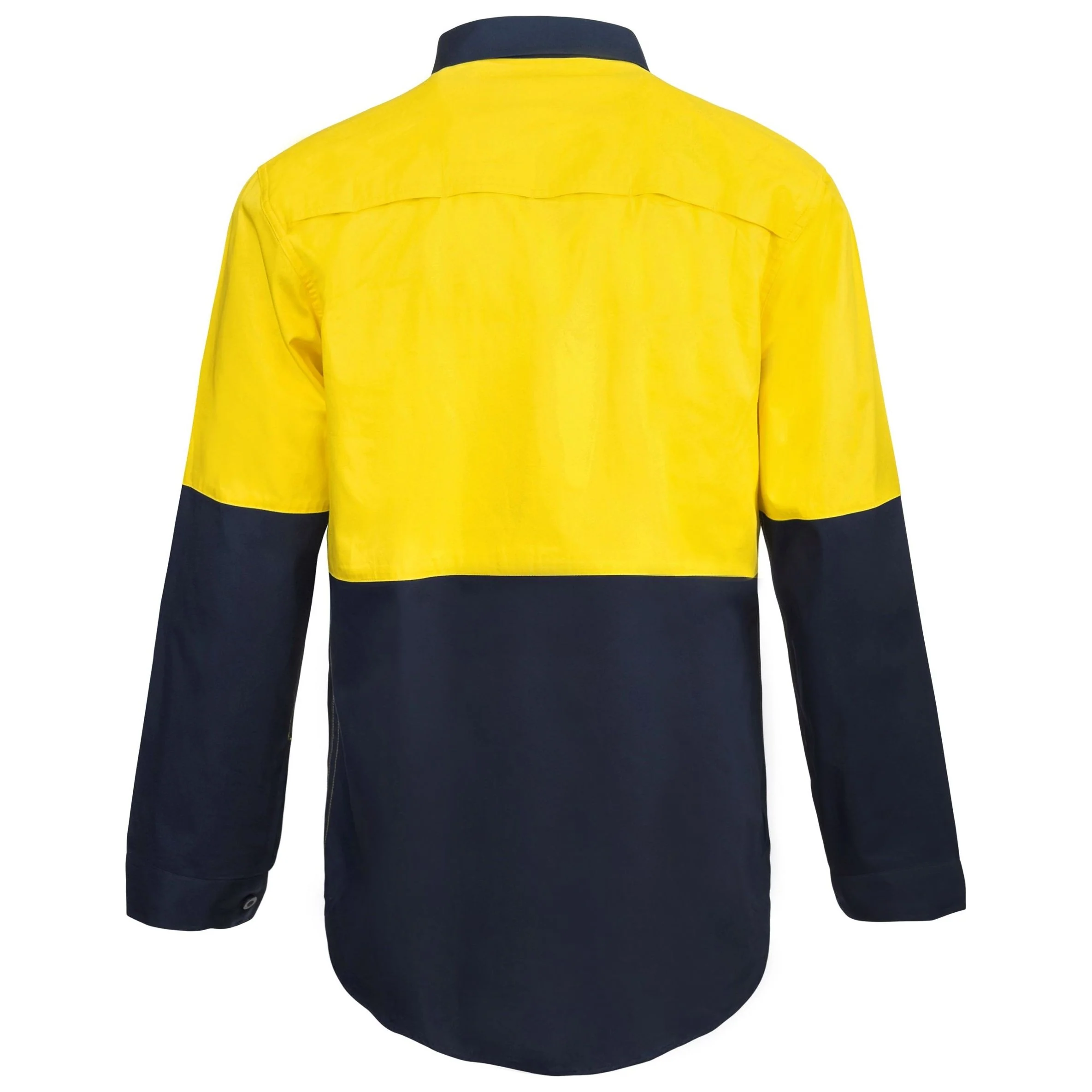 Workcraft Lightweight Hi Vis Two Tone Half Placket Vented Cotton Drill Shirt With Semi Gusset Sleeves (WS4255) - Image 2