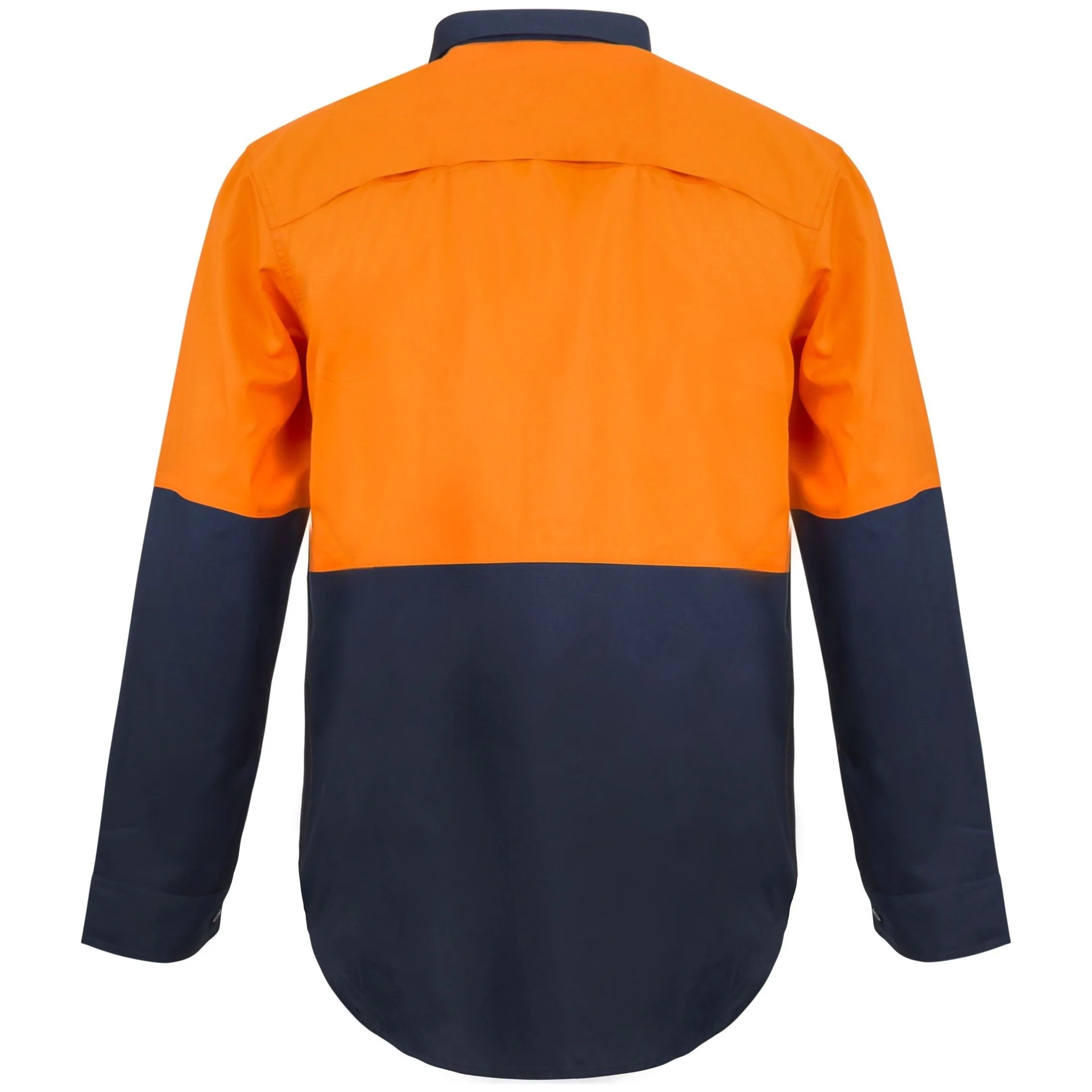Workcraft Lightweight Hi Vis Two Tone Half Placket Vented Cotton Drill Shirt With Semi Gusset Sleeves (WS4255) - Image 4