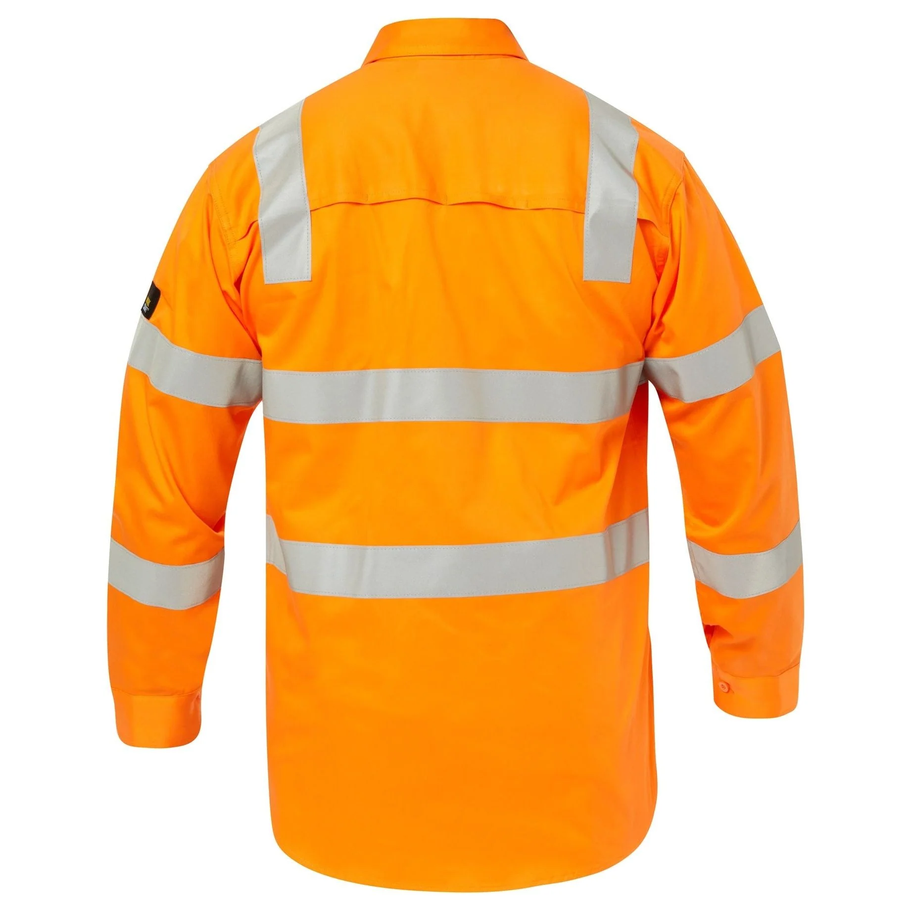 Workcraft Lightweight Hi Vis Vented Cotton Drill Shirt With Semi Guesset And Shoulder Pattern CSR Reflective Tape (WS6011) - Image 2