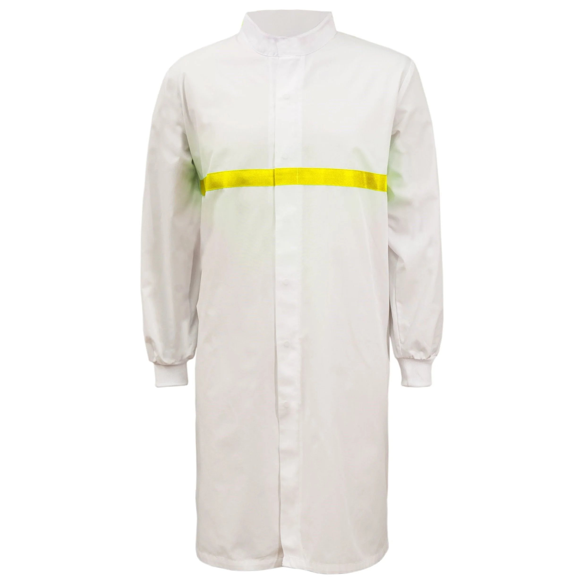 Workcraft Long Sleeve Food Industry Long Length Dustcoat With Contrast Trims On Chest (MTO) (WJ3198) - Image 4