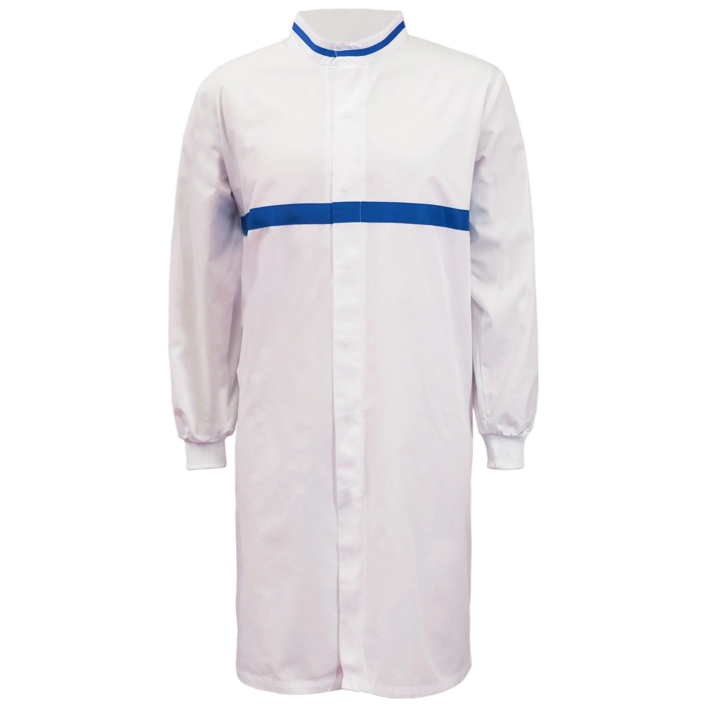 Workcraft Long Sleeve Food Industry Long Length Dustcoat WIth Contrast Trims On Collar And Chest (MTO) (WJ3197) - Image 3