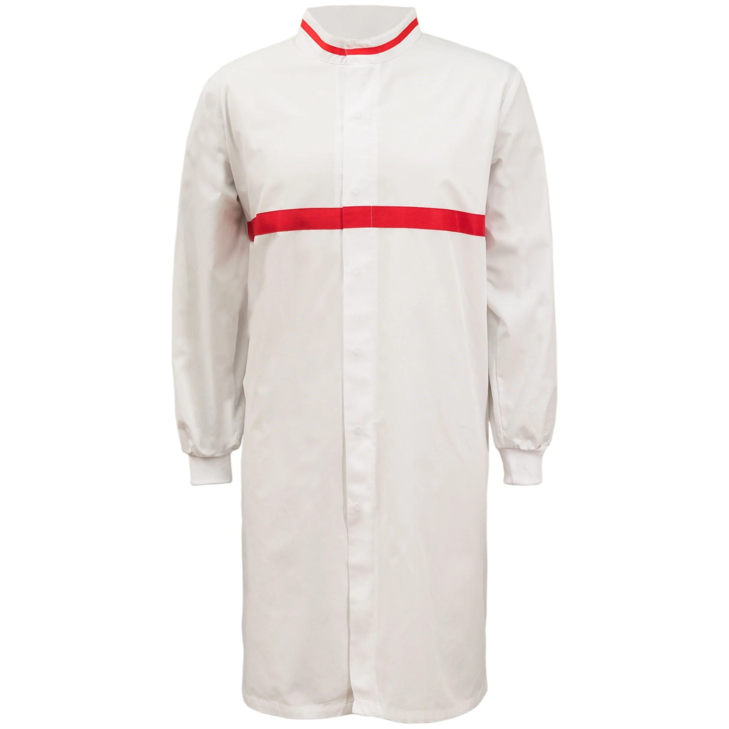 Workcraft Long Sleeve Food Industry Long Length Dustcoat WIth Contrast Trims On Collar And Chest (MTO) (WJ3197) - Image 5