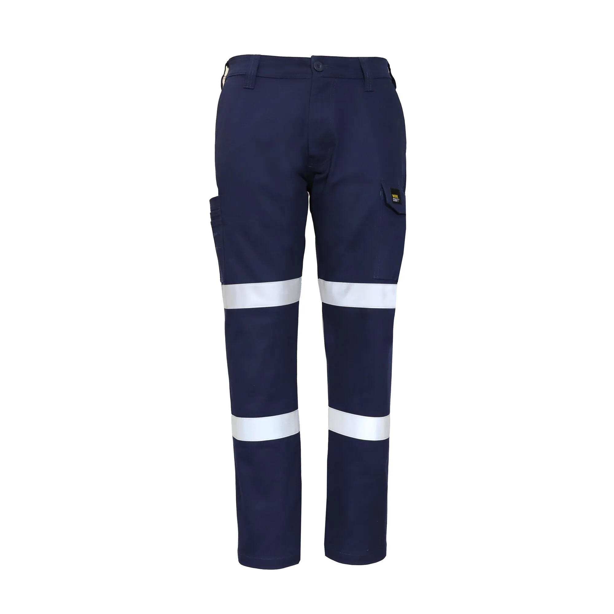 Workcraft Mens Stretch Drill Cargo Pants With Tape (WP4075)