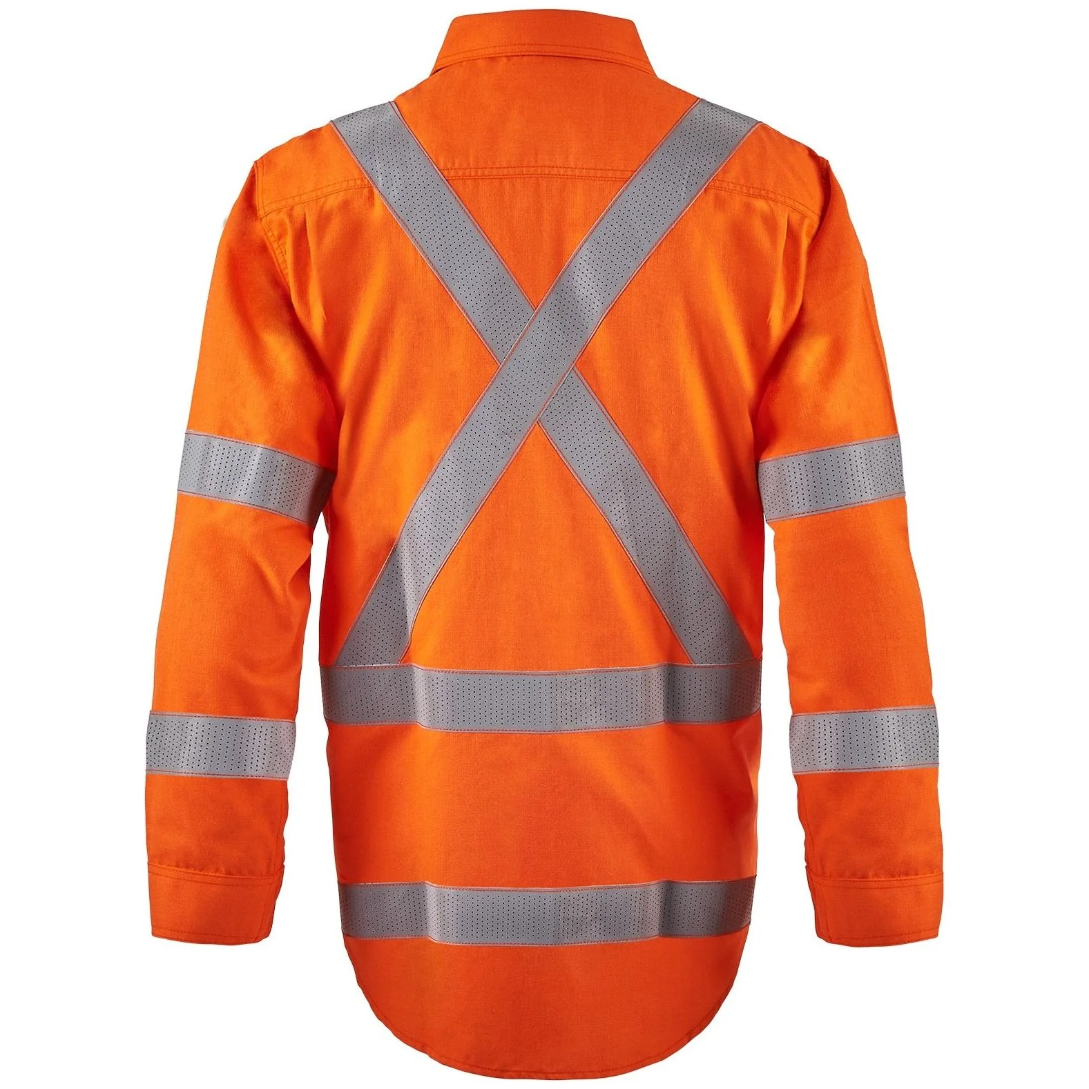 Workcraft Torrent HRC2 Mens Hi Vis NEW Rail Open Front Shirt With 'X' Patternt FR Reflective Tape (FSV028A) - Image 2